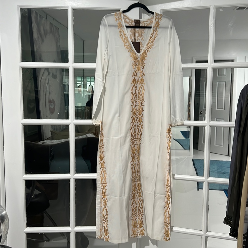 NWT INCA cotton embroidered full length tunic